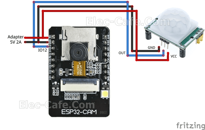اندروید و اینترنت اشیاماژول تشخیص حرکت و espCam