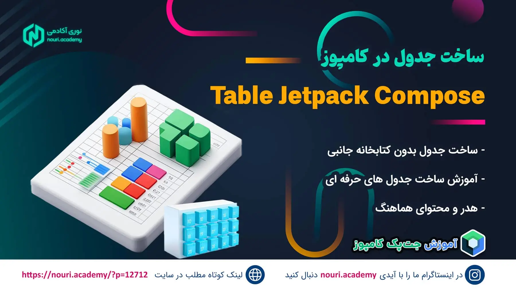 جدول در کامپوز jetpack compose - بدون استفاده از کتابخانه